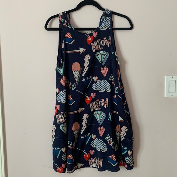 Blue Printed A Line Dress | Zara - Picture 1 of 4